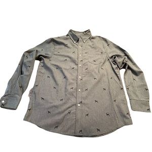 Chaps black plaid long sleeve button down‎ shirt size large with Scottie dog’s
